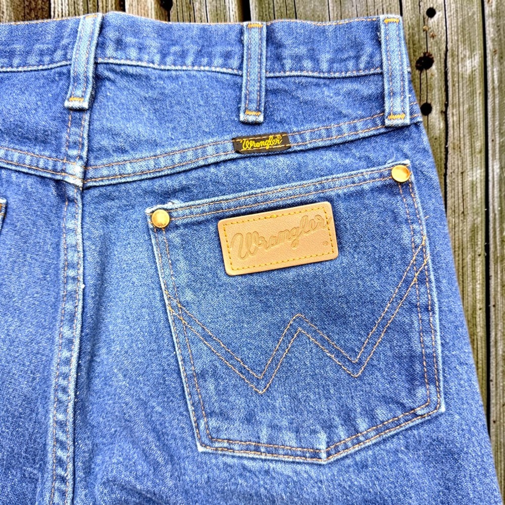Vintage Wrangler Cowboy Cut Blue Denim Jeans Mens Sz 28x31  Blue Fade Distressed